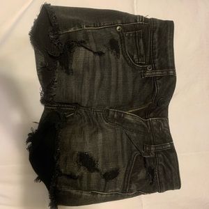 Black jean shorts